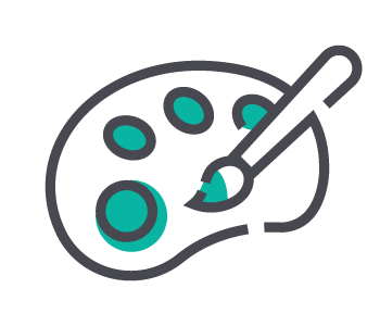 icon of paint palette and brush