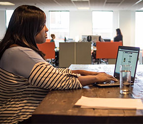 african american student studying for her education degree online