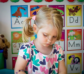 early childhood education student in class